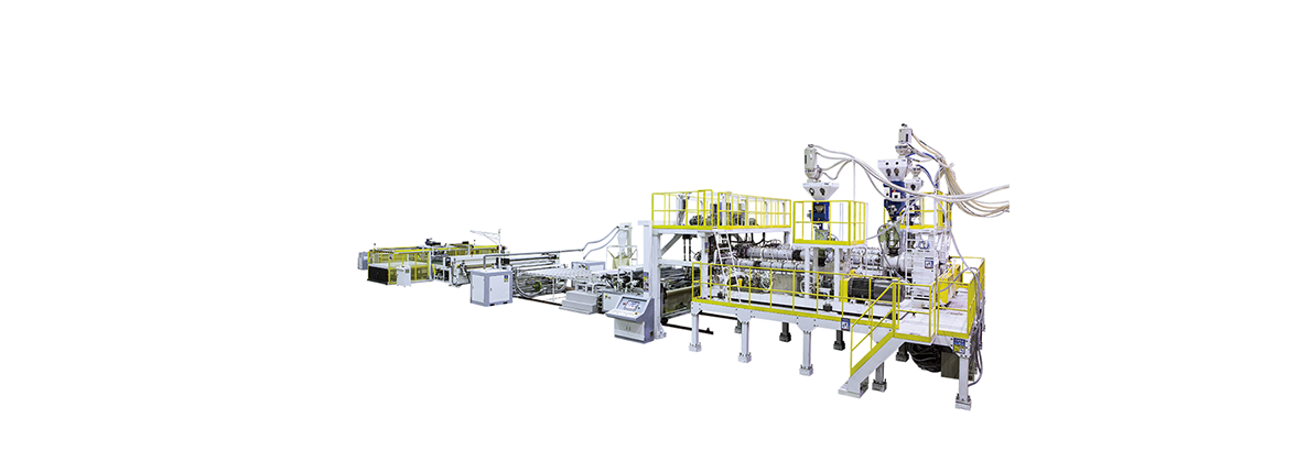 Feuille de co-extrusion à trois couches en PMMA / ABS / PET faisant la machine