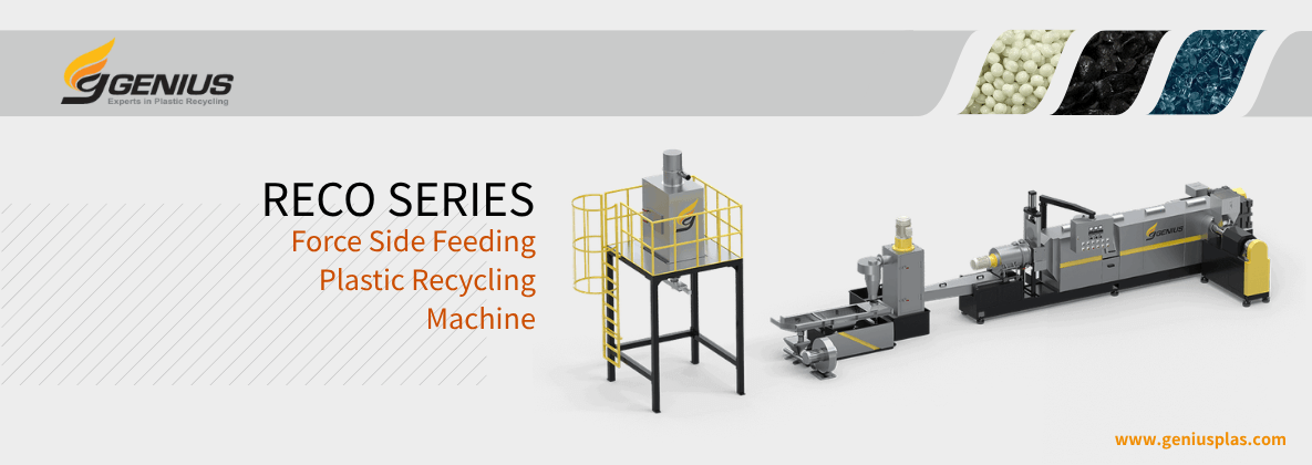 Machine de recyclage de plastique à alimentation latérale forcée
