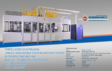 Co-extrusion à trois couches - Machine de moulage par soufflage avec tête à double station à tête simple