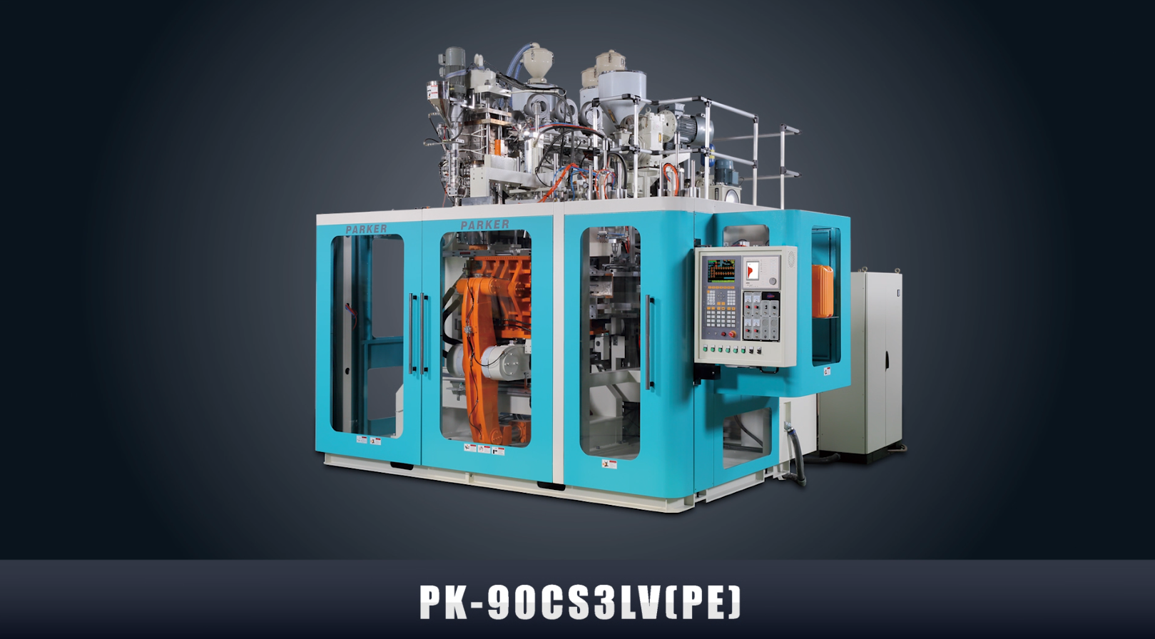 Machine à mouler par soufflage à bande unique à une seule station et 3 couches avec vue - PK-90CS3LV (PE) (20L)